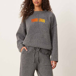 Custom Logo 100% Cotton Regular Fit Breathable Fleece <b>Winter</b> Streetwear Women <b>Tracksuit</b> Wholesale - Product Image 2