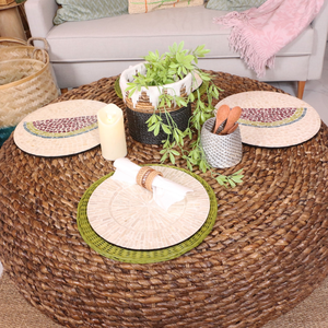 Manteles individuales de concha de Capiz de estilo americano para mesa de comedor Mantel individual de nácar redondo de lujo con patrones de frutas de Vietnam - Product Image 3