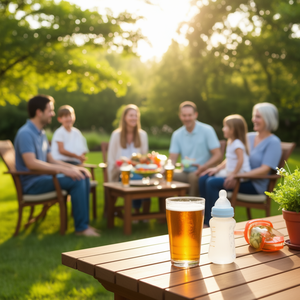 Nonno Est. T-shirt da uomo 2026 con birra e biberon, maglietta promozionale per nuovi nonni - Product Image 3