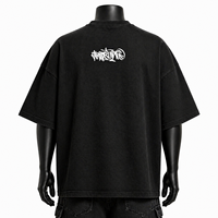 Kaos Streetwear Pria Oversize Katun dengan Cetakan Grafis, Model Longgar, Bahu Jatuh, Fashion Urban, Grosir OEM