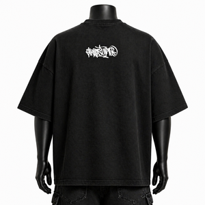 Camiseta Oversize de Algodón para Hombre, Estilo Urbano, con Estampado Gráfico, Hombros Caídos, Ajuste Holgado, Venta al por Mayor OEM - Product Image 2