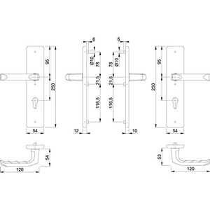 Manija de Puerta de Aluminio F4 92mm 67-77mm para London 113/2221/2210-HOPPE - Product Image 3