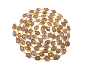 อัญมณีธรรมชาติพร้อมชุบทอง18K ทำด้วยมือแฟชั่นสวยงามของขวัญสำหรับโซ่ตัวเชื่อมต่อฝาของเธอ - Product Image 4