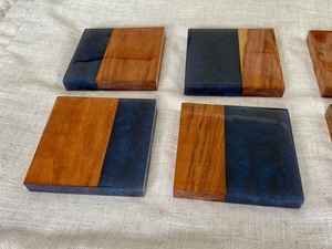 SeUnique Cute Design Classic Style Wood Resin <b>Coasters</b> <b>for</b> <b>Drink</b> Tabletop Protection in Home Office or Wedding Bar Decor - Product Image 2