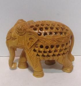 Figurine d'éléphant en bois artisanale, sculpture d'art moderne pour la décoration de la maison, du bureau ou de la table, objet de collection - Product Image 6