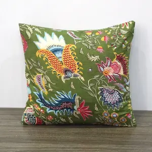Solid Green Fully Designed 100% Organic Cotton Multi functional 2023 GOTS Certificate Hot selling Soft Indian Supplier Cushions