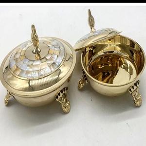 Juego de 2 tazones para servir de forma única, vajilla decorativa de Color dorado y latón de diseño único para restaurantes y hoteles - Product Image 2