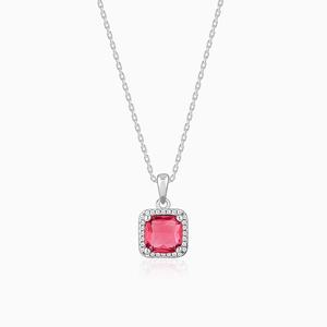 Trendy <b>Silver</b> Pink Square <b>Pendant</b> Link <b>Chain</b> Gold Stainless Steel Featuring Diamond Pearl Zircon <b>for</b> Religious Parties Gifts - Product Image 3