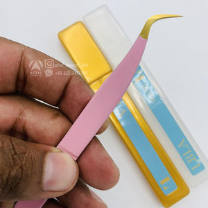 Pinzas de pestañas de acero sostenible japonesas de alta calidad personalizadas, punta de nano fibra dorada, pestañas de volumen profesional probadas a mano - Product Image 6