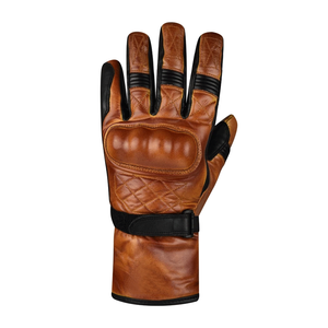 Gants de moto en cuir marron pour hommes imperméables thermiques coupe-vent pour l'hiver personnalisable nom de l'équipe - Product Image 5