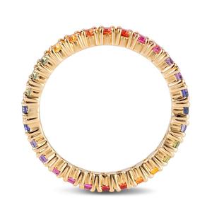 Saphirs naturels multicolores et saphirs ombrés Bande d'éternité complète Or 18K IGI Références historiques et culturelles Pierre précieuse DS0297 - Product Image 4