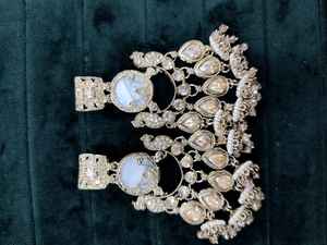 Pendientes de Aleación de Zinc con Baño de Sombra Antigua en Oferta, Estilo Indio con Circonita para Mujer - Product Image 2