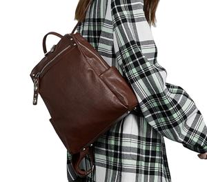 Women's Spring Waterproof Genuine Leather Vintage Softback Travel Backpack with Medium Capacity (10-25L) for Daily Use - Product Image 3