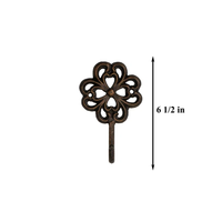 Gantungan Dinding Besi Cor Vintage Berhias Motif Bunga, Desain Medali, Warna Hitam Rustic, Gantungan Tunggal untuk Dapur, Kamar Mandi, Kunci, Perhiasan