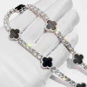 Chaîne tennis en or 14 carats avec agate moissanite de 5 mm, colliers élégants pour femmes - Product Image 1