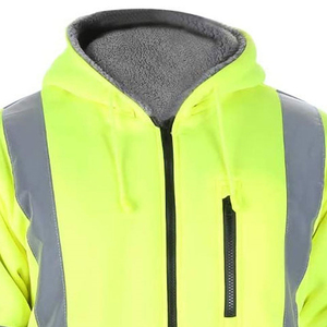 Unisex Hi-Vis Cotton Flame-Retardant Safety Hoodie <b>Work</b> <b>Construction</b> High Visibility Reflective Security Guard Winter <b>Jacket</b> - Product Image 4