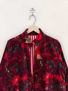 Veste bomber en velours de coton respirant écologique réversible à imprimé jungle classique Art & Craft pour femmes Hiver - Product Image 2