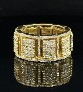 แหวนเงินมอยส์ซอไนต์สำหรับผู้หญิงทรงกลมตัดสองแถวแหวนของขวัญงานแต่งงานสำหรับส่งออกอินเดีย - Product Image 1