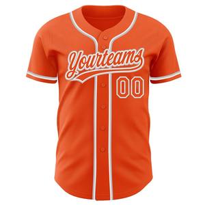 Camiseta de béisbol auténtica Naranja-Gris personalizada - Product Image 3