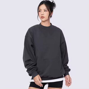 Sweat-shirt pour hommes lourds de haute qualité pull surdimensionné col rond avec épaule tombante sweats au design personnalisé pour l'automne - Product Image 2
