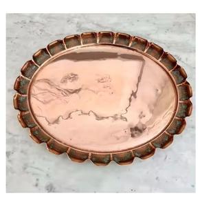 Bandeja de Metal de Cobre Hecha a Mano con Acabado Brillante para Servir Alimentos en la Cocina y Decoración de Mesa para Fiestas de Boda - Product Image 5