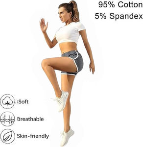 Meilleures ventes OEM de shorts de yoga de gymnastique à taille haute pour femmes, vêtements de sport élastiques d'été respirants, shorts moyens de haute qualité, prix de gros - Product Image 5