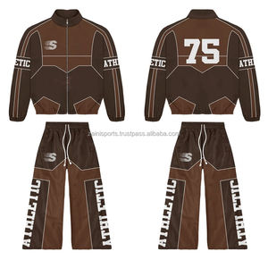 Chaqueta cortavientos transpirable de alta calidad de talla grande, conjunto cortavientos de dos piezas para hombre, venta al por mayor, chándales cortavientos - Product Image 4