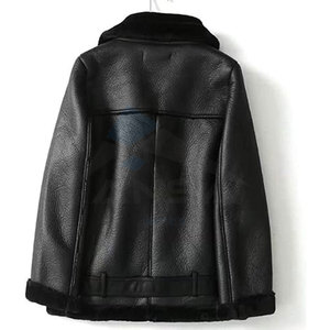 Veste moto en fausse fourrure pour femme, parka doublée épaisse, manteau d'hiver chaud, vêtements d'extérieur en fausse fourrure pour temps froid - Product Image 2