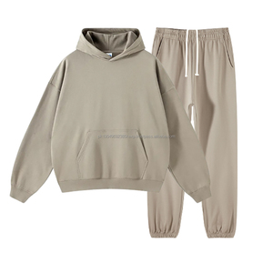 Ensemble de survêtement en molleton uni pour homme, 400 GSM, en gros, molleton français, pantalon de survêtement et sweat-shirts unisexes, ensembles de survêtement personnalisés en coton % - Product Image 1