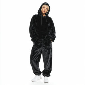 Conjunto Deportivo de Terciopelo para Mujer, Cortavientos, Holgado, con Sudadera Extra Grande y Pantalones de Chándal de Felpa - Product Image 5