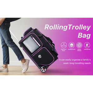 Sac de voyage trolley professionnel grande capacité style moderne avec compartiment pour ordinateur portable et organisateur de vêtements - Product Image 1