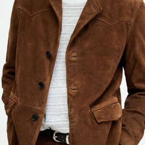 Fabricant pakistanais conception personnalisée veste en daim d'hiver pour hommes toile tissu avant Logo col roulé coupe-vent respirant - Product Image 6