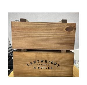 Classic Pine Wooden <b>Boxes</b> with Rope Handles for <b>Storage</b> Business Gifts-Wine Jewelry <b>Cake</b> <b>Boxes</b> Custom Print Logo New Year Gift - Product Image 1