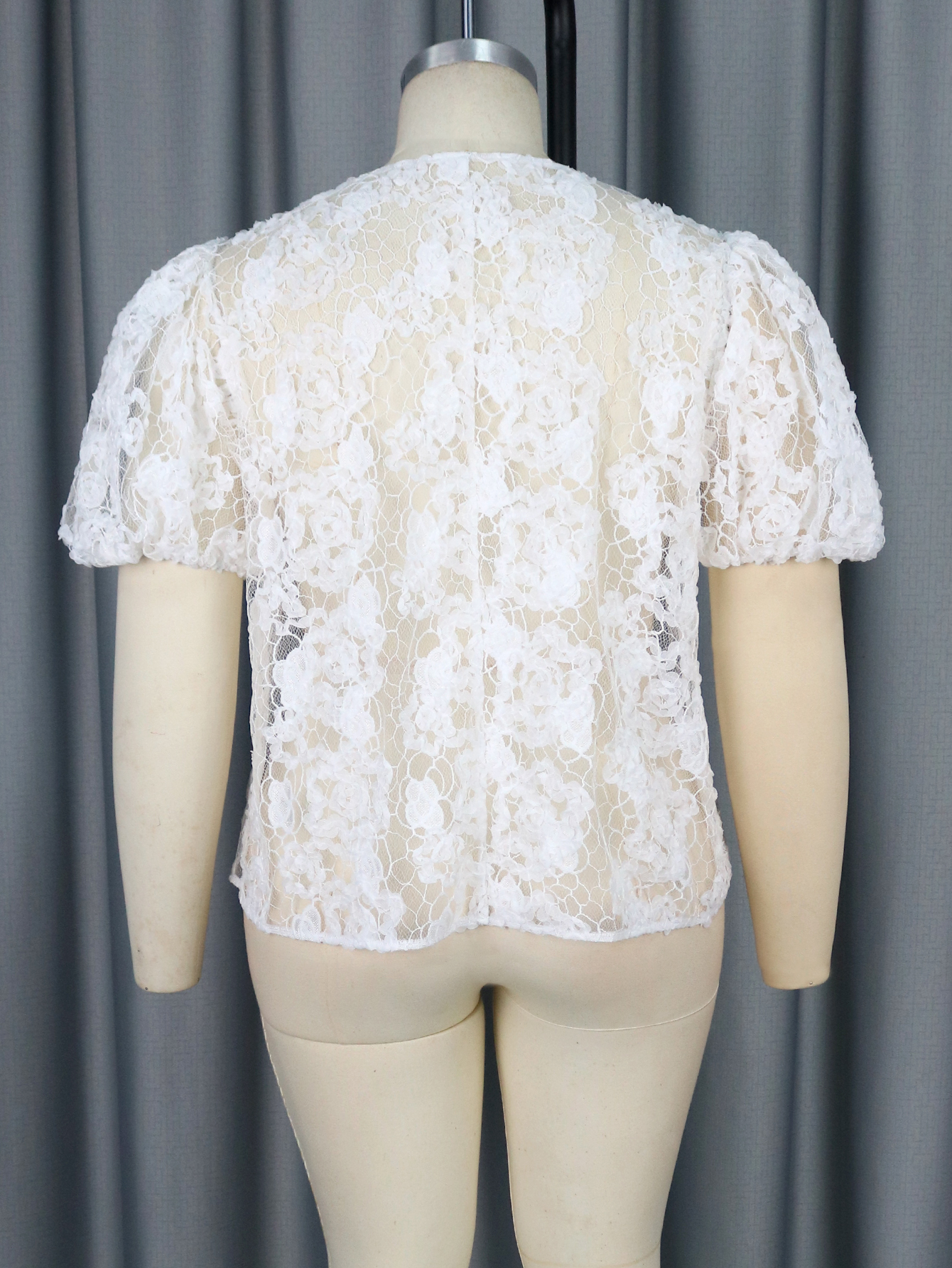 未使用forme 2025 Puff Sleeve Blouse mother Textured Puff Sleeve Blouse (Cream) – Megoosta Fashion