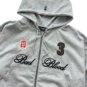 Boxy Fit 100% algodón sudadera de manga larga Vietnam Unisex moda alta calidad Sudadera con capucha mezcla cremallera con bolsillo - Product Image 4