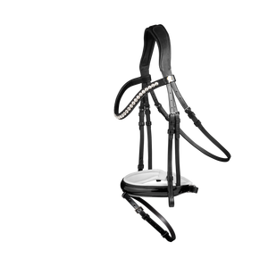 Bride de coiffe anatomique avec bandeau de nez à tirer vers l'arrière, bande de sourcils incurvée, cristaux scintillants en cuir de qualité supérieure - Product Image 3