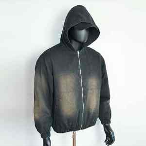 Sudaderas con Capucha para Hombre, Color Negro, Lavado Ácido, Personalizadas, de Alta Calidad, Extra Grandes, Gruesas, Deslavadas al Sol, Ligeras - Product Image 3