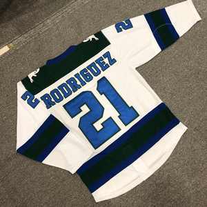 Camiseta de hockey sobre hielo de sarga de aparejos de poliéster 100% transpirable Parche de logotipo bordado personalizado Ropa de hockey sobre hielo Jersey Hockey - Product Image 4