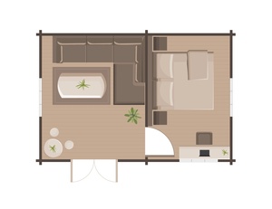 6m * 4m a buon mercato piccole case prefabbricate durevoli modulari case <span class=keywords><strong>in</strong></span> <span class=keywords><strong>legno</strong></span> con soggiorno e camera da letto - Product Image 2