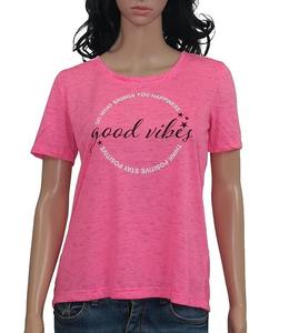 2025 femmes tendance coton t-shirt doux au toucher tissu Logo personnalisé imprimé basique haut décontracté pour tous les jours en gros - Product Image 4