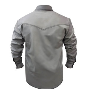 Camisa con panel trasero ventilado para transpirabilidad Camisa de oficina afilada con costuras en contraste Camisa de uso diario - Product Image 2