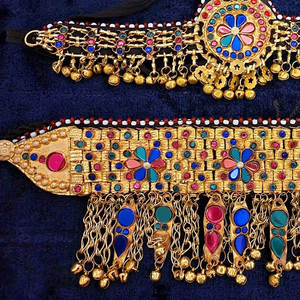 พรีเมี่ยมคุณภาพอัฟกานิสถานชุดเครื่องประดับวินเทจสําหรับสุภาพสตรีมาใหม่หรูหราตะวันออกกลางอัฟกานิสถานชุดสร้อยคอเครื่องประดับ - Product Image 4