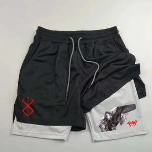 กางเกงขาสั้นเล่นกีฬาขาสั้น2 in 1ของผู้ชายกางเกงวิ่งออกกำลังกายระบายอากาศได้ดีแห้งเร็ว - Product Image 3