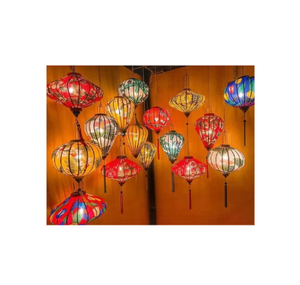 Linterna de seda de bambú Decoración Cafeterías y tabernas Vietnam-Linterna de seda redonda para restaurante popular Lámpara de bambú para Decoración - Product Image 1