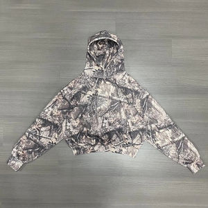 Sudadera con Capucha Corta con Estampado de Camuflaje, Estilo Cuadrado, Invierno, 100% Algodón, Gruesa, Unisex, con Cremallera, Envío Personalizado DDP DHL - Product Image 5
