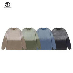 Conception respirante en gros lavage à l'acide sweat à col rond à manches longues coton thermique hommes surdimensionnés chemises de survêtement personnalisées - Product Image 3