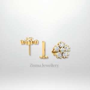 Luxury Flower Diamond Stud Earrings 14K 18K Solid Gold Piercing Jewelry VVS DEF Real Lab Grown Diamonds IGI Certified Wholesale - Product Image 3