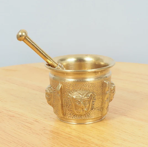 ครกทองเหลืองแบบดั้งเดิมทนทานและใช้งานได้ยาวนานเหมาะสำหรับผู้ปรุงยาในห้องครัวและเครื่องบดสมุนไพร - Product Image 4