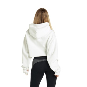 เสื้อฮู้ดดี้ผู้หญิง ผ้าฝ้าย 100% ทรงโอเวอร์ไซส์ ไหล่ตก พิมพ์ลายพัฟฟ์ ออกแบบเองได้ พร้อมโลโก้ด้านหน้า สำหรับฤดูหนาว - Product Image 6