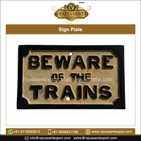 Plaque signalétique en fonte |   Plaque d'avertissement vintage en métal pour gare ferroviaire, jardin, portail, mur, décoration intérieure, panneau extérieur
